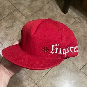 SUPREME INDEPENDENT FW17 RED SNAPBACK HAT MENS CAP